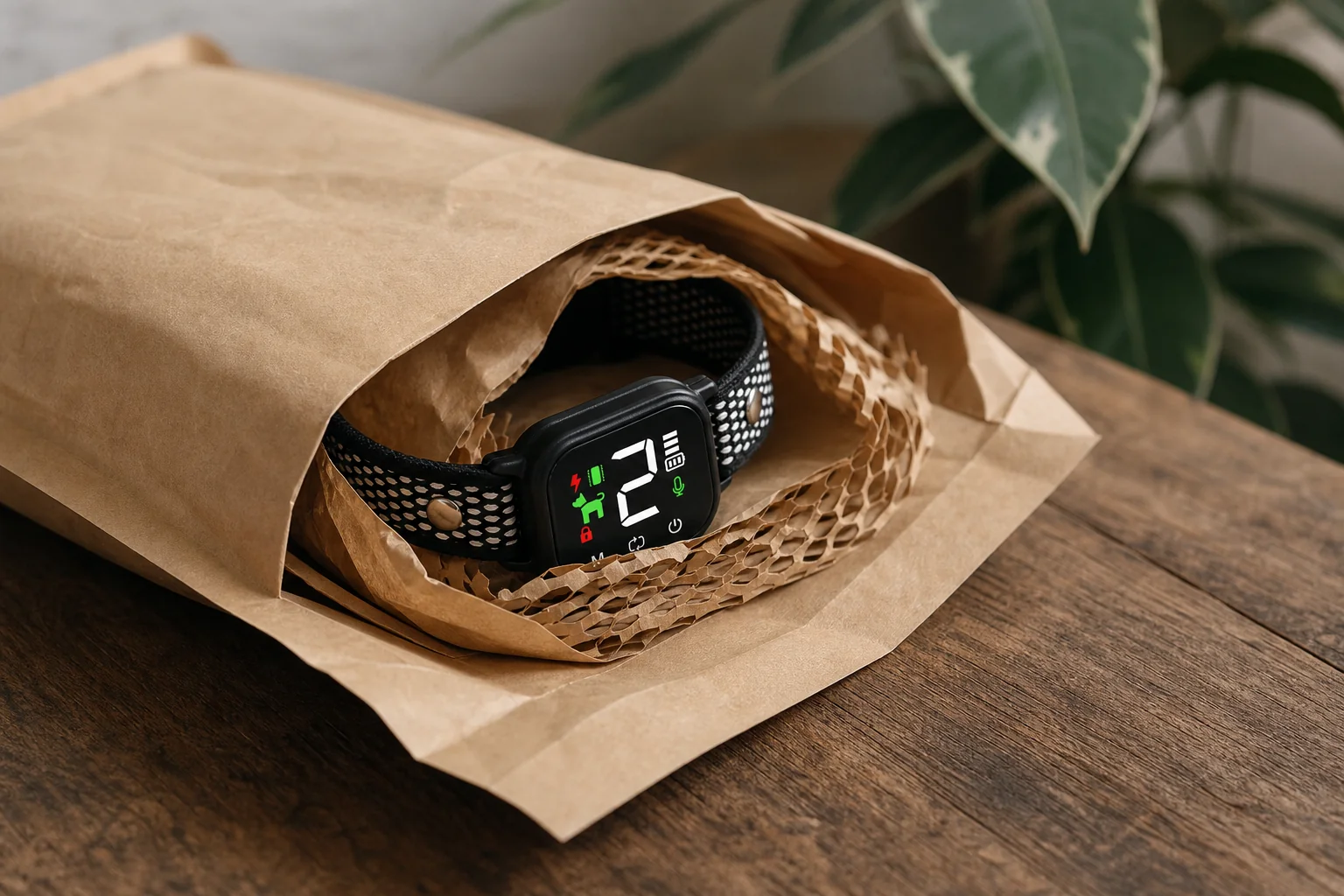 Packaged Walkyppaw collar ready to ship
