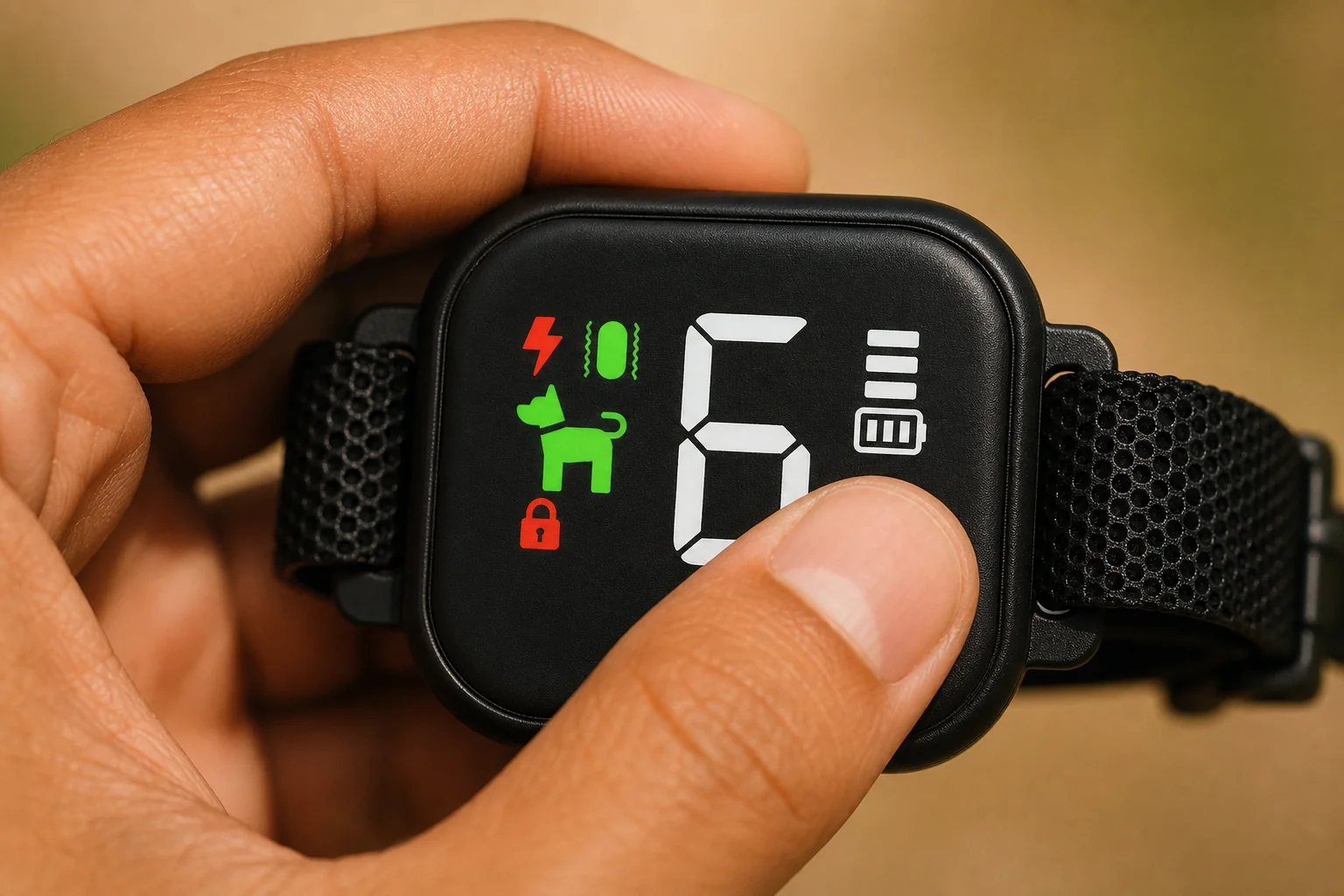 Thumb adjusting collar LED settings