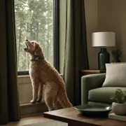 Dog at window with smart bark detection