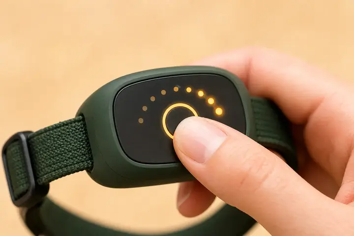Thumb adjusting collar LED settings